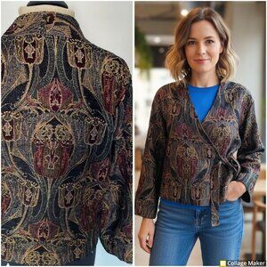 Sahara vintage jacquard wrap jacket size M/L 97% Cotton